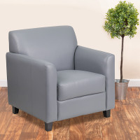 Flash Furniture BT-827-1-GY-GG Hercules Diplomat Series Leather Chair in Grey